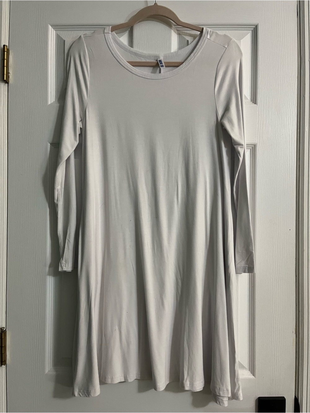 Everyday Long Sleeve Swing Dress in Light Gray